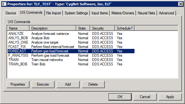 ELF UIS Commands